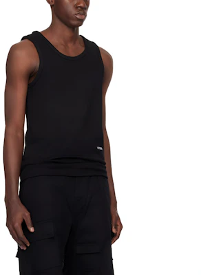 WE11DONE Tank Top Tanpa Lengan Hitam dengan Cetakan Huruf. WD-TT1-24-881-M-BK Shop WE11DONE Tank Top Tanpa Lengan Hitam dengan Cetakan Huruf. WD-TT1-24-881-M-BK