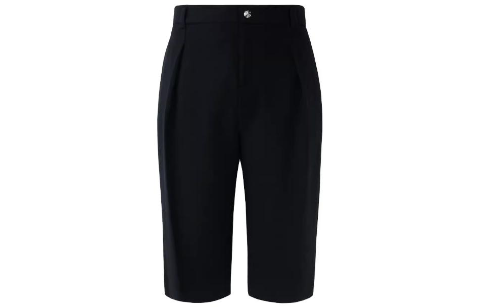 Order WE11DONE  Black Solid Color Straight Relaxed Fit Casual Shorts. JVM1620799291631