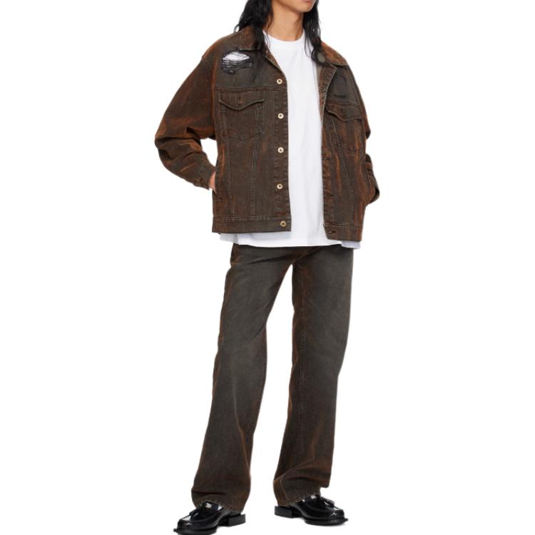 Purchase WE11DONE 黑色拉鍊Logo直筒寬鬆牛仔褲 WD-DP2-24-318-M-BK