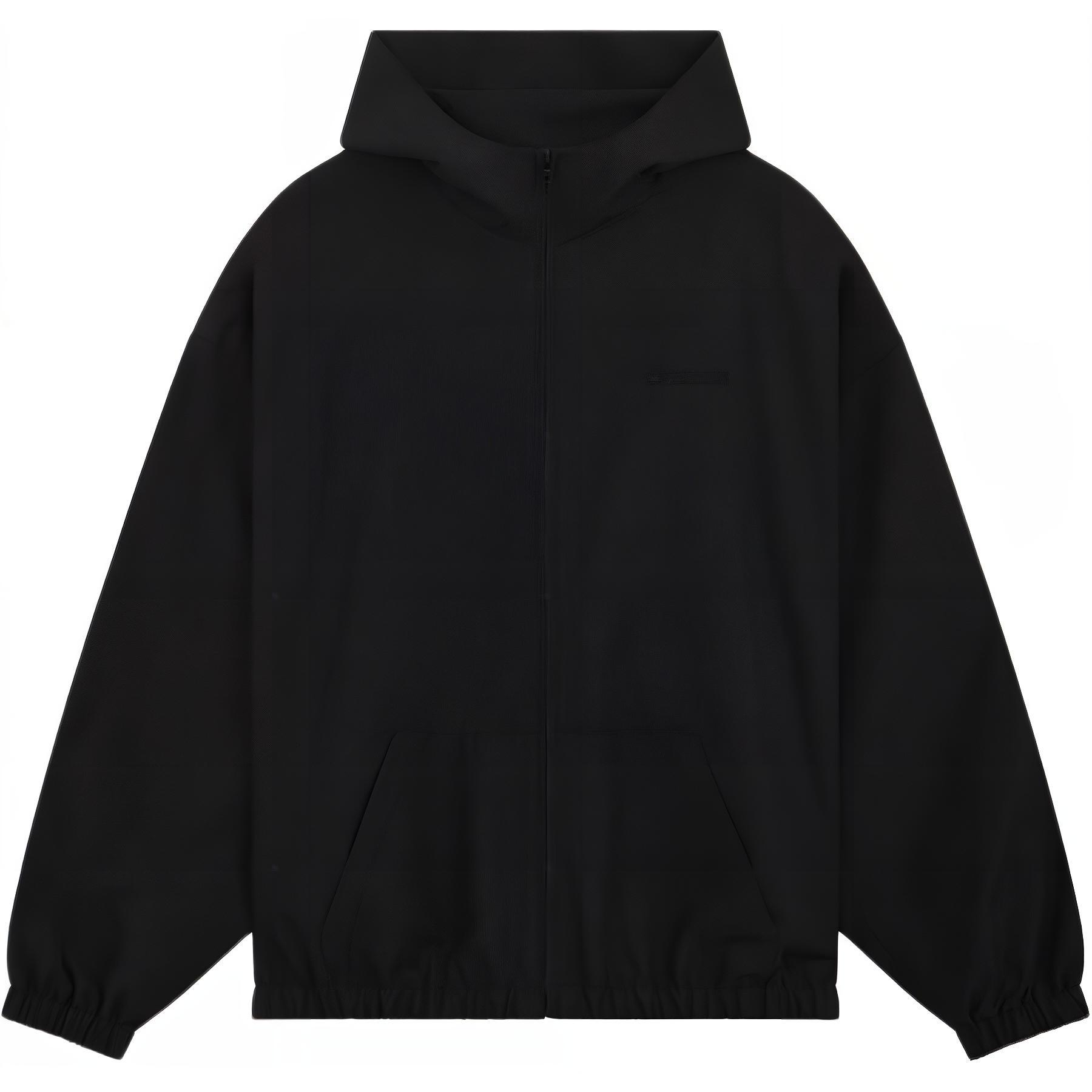 WE11DONE  Black Zip-Up Hoodie Jacket with Letter Detail Long Sleeves WD-JP2-24-078-M-BK