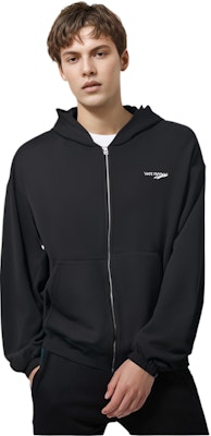 WE11DONE 黑色拉鍊連帽衫 素色搭配字母印花設計 WD-TJ3-23-826-U-BK Shop WE11DONE 黑色拉鍊連帽衫 素色搭配字母印花設計 WD-TJ3-23-826-U-BK