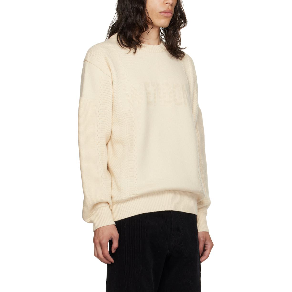 Lookbook WE11DONE 象牙色針織圓領毛衣 WD-KT3-23-643-U-IV