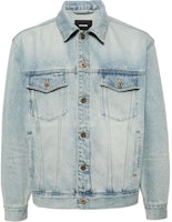 WE11DONE Light Blue Slim Fit Single-Breasted Jacket WD-DJ2-24-345-M-SK WE11DONE Light Blue Slim Fit Single-Breasted Jacket WD-DJ2-24-345-M-SK