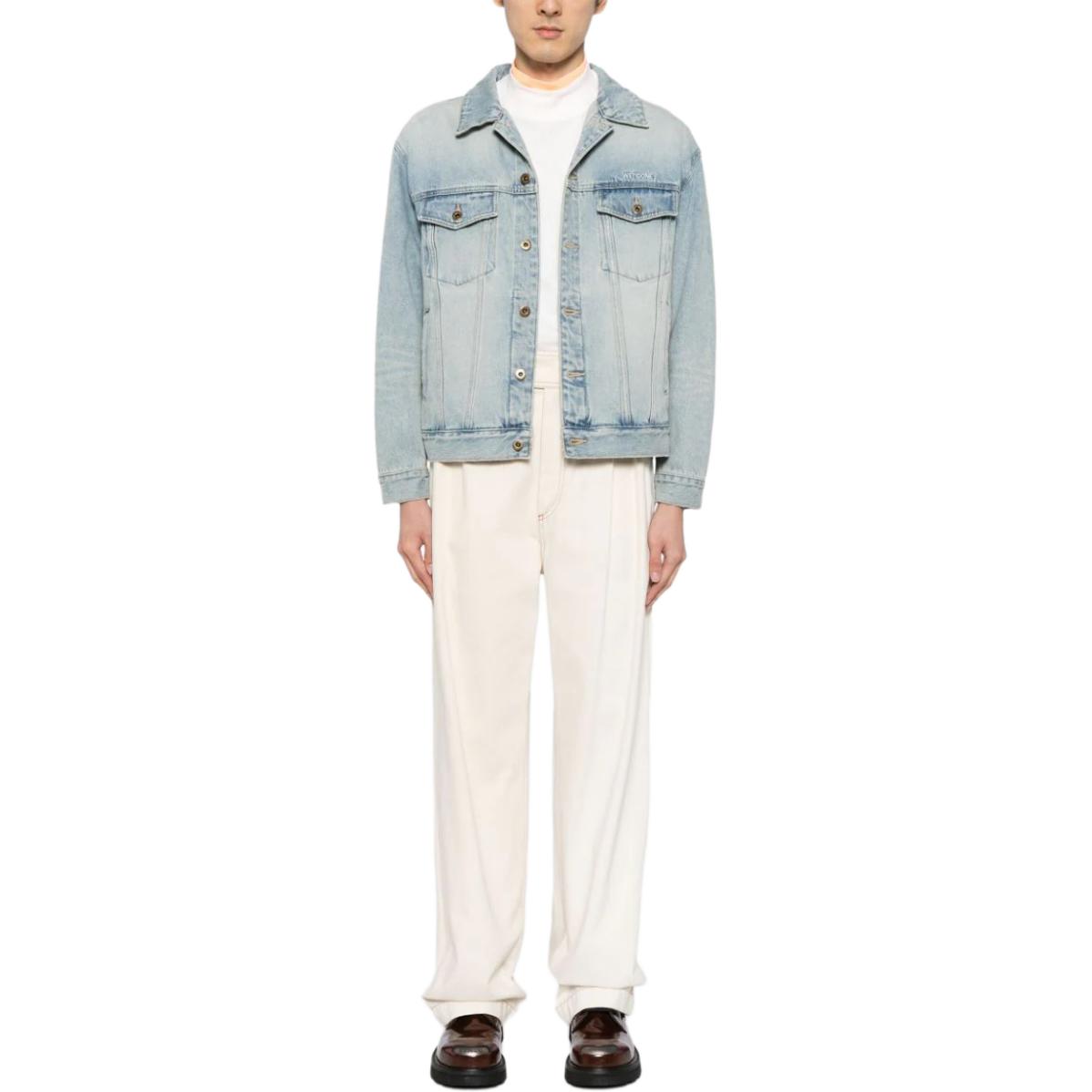 Lookbook WE11DONE Jaket Slim Fit Single-Breasted Biru Muda WD-DJ2-24-345-M-SK