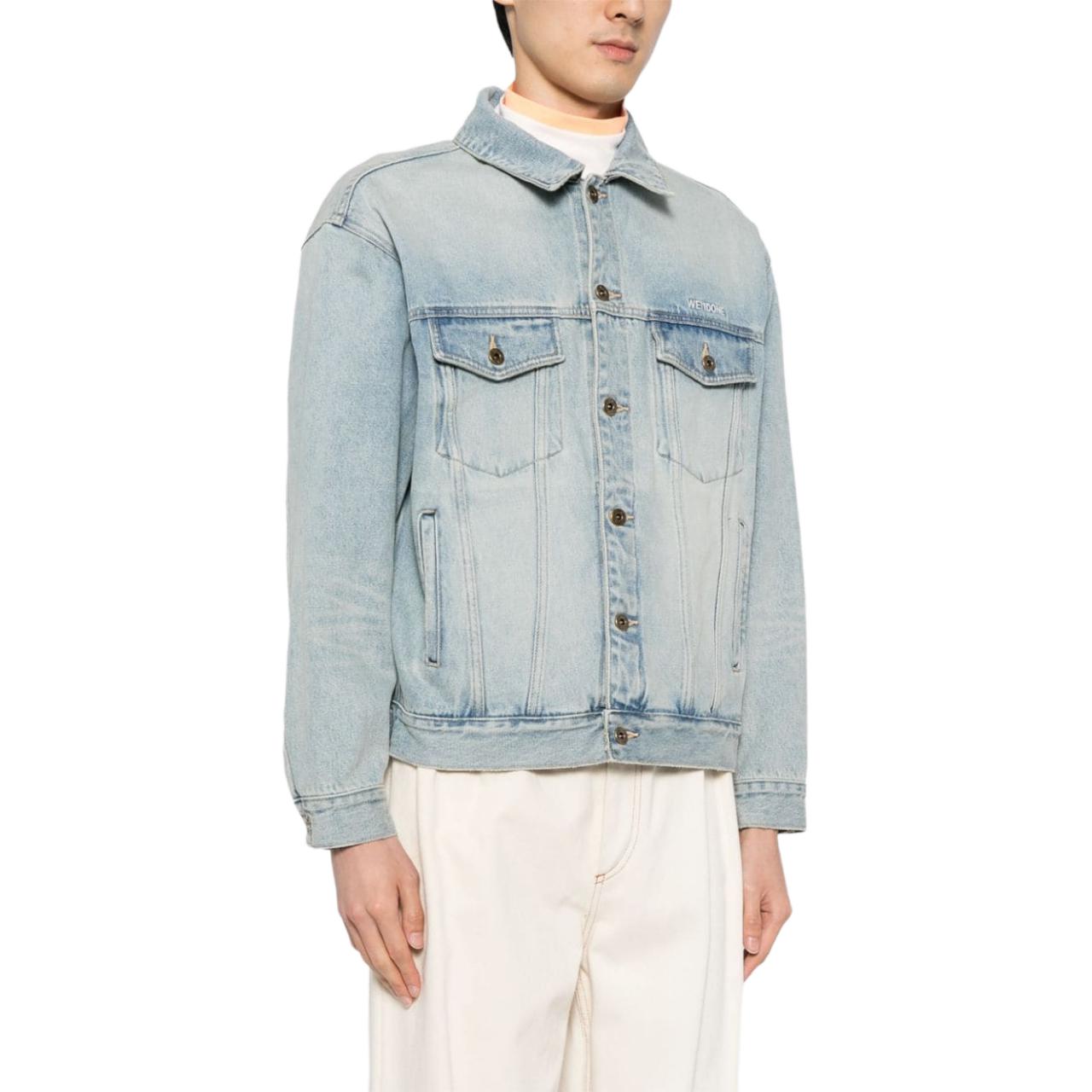 Purchase WE11DONE Jaket Slim Fit Single-Breasted Biru Muda WD-DJ2-24-345-M-SK