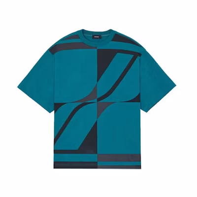 WE11DONE Logo Print Short Sleeve T-Shirt Blue-Green WD-TT3-21-586-U-GR