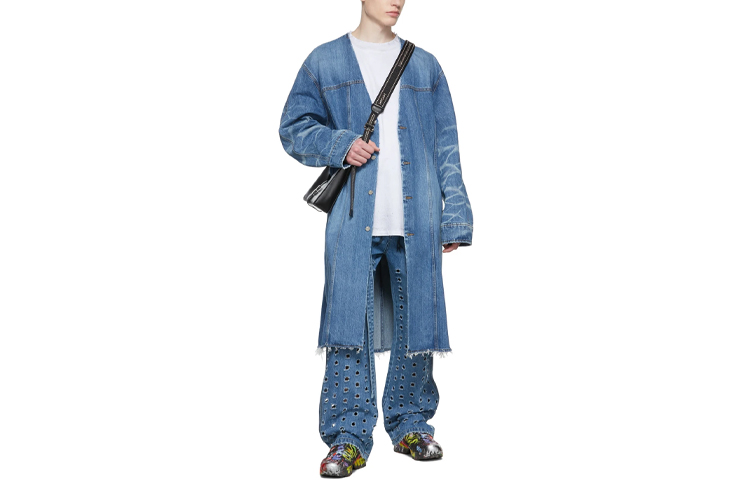 WE11DONE  Long Denim Jacket Blue WD-DJ1-22-364-M-BL