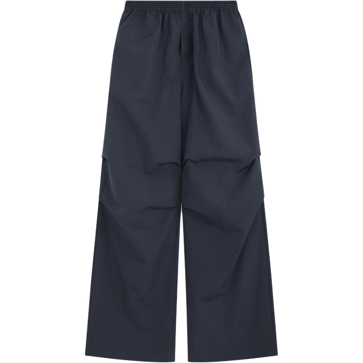 Order WE11DONE Celana Kasual Biru Navy Pinggang Elastis dengan Logo. WD-PT2-24-238-M-NV