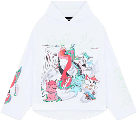 WE11DONE Oversized Sweatshirt Lengan Panjang Grafis Kartun - Putih WD-TH3-23-772-U-WH Order WE11DONE Oversized Sweatshirt Lengan Panjang Grafis Kartun - Putih WD-TH3-23-772-U-WH