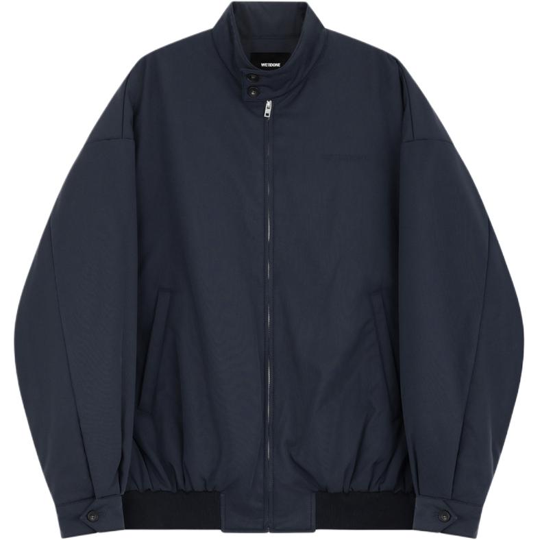 WE11DONE  Oversized Navy Zip-Up Jacket with Logo and Stand Collar. WD-JP2-24-061-M-NV 圖 2