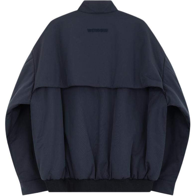 WE11DONE  Oversized Navy Zip-Up Jacket with Logo and Stand Collar. WD-JP2-24-061-M-NV 圖 3