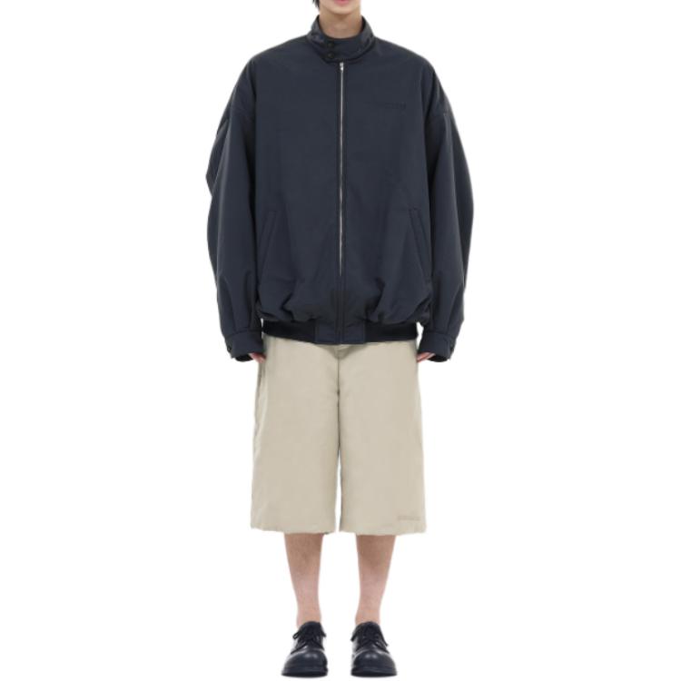 WE11DONE  Oversized Navy Zip-Up Jacket with Logo and Stand Collar. WD-JP2-24-061-M-NV 圖 4