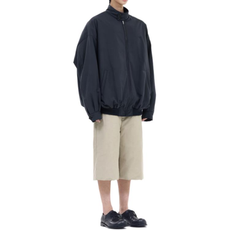 WE11DONE  Oversized Navy Zip-Up Jacket with Logo and Stand Collar. WD-JP2-24-061-M-NV 圖 6