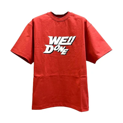 WE11DONE Solid Color Logo Print Crewneck T-Shirt Short Sleeve TT1-22-630-U-RD