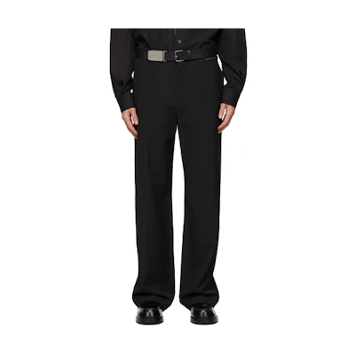WE11DONE Solid Color Mid-Rise Wide-Leg Pants Black. WD-PT1-21-235-M-BK