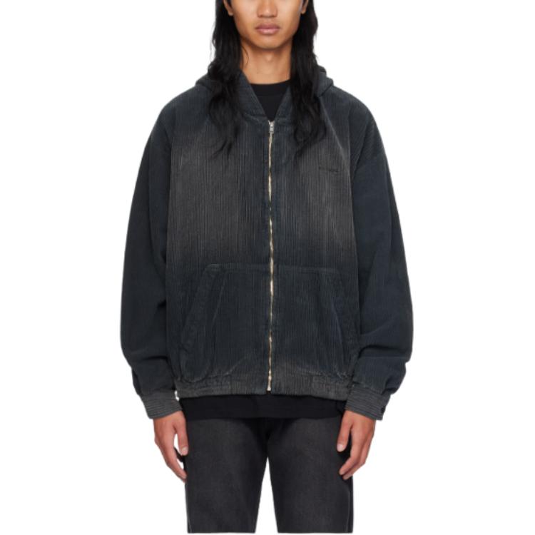 WE11DONE  Solid Color Zip-Up Hoodie Jacket - Gray WD-JP2-24-085-M-GY