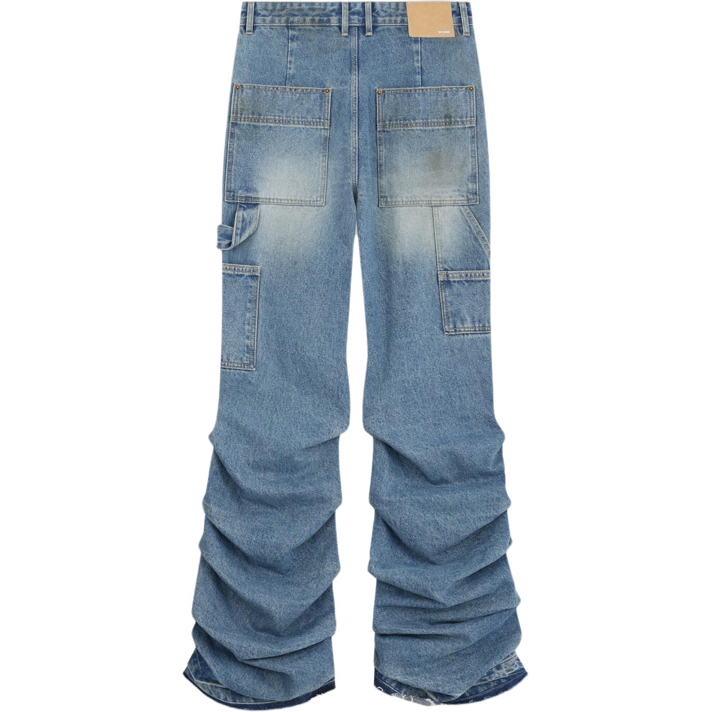 Lookbook WE11DONE 復古水洗褶設計牛仔褲 藍色 WD-DP3-24-325-M-BL