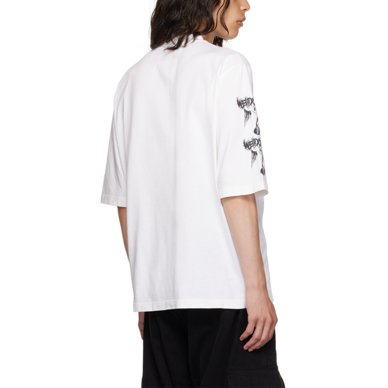 WE11DONE  White Crewneck Graphic Print Short Sleeve T-Shirt WD-TT3-23-783-U-WH 圖 4