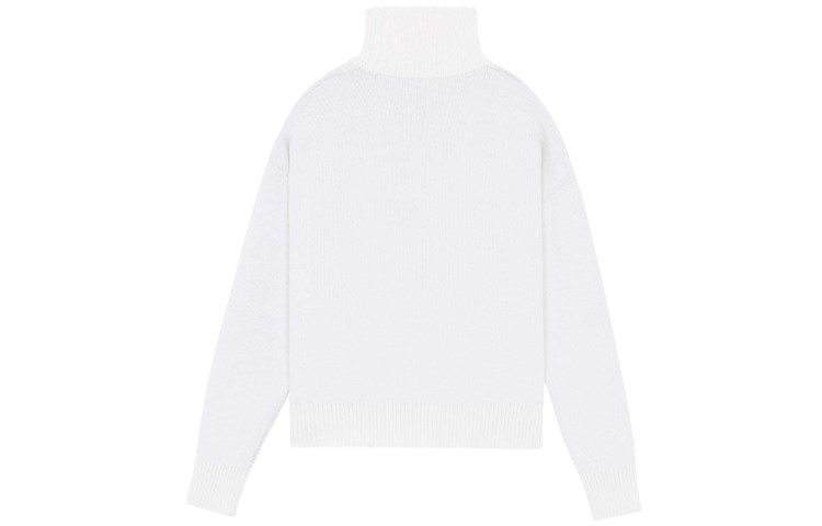 WE11DONE  White Half-Zip High Neck Wool Sweater with Logo Patch. WD-KO3-21-603-U-WH 圖 3