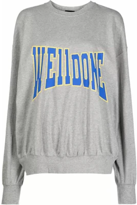 WE11DONE 不对称logo印花长袖卫衣 男女同款 浅灰色 WD-TS3-22-799-U-MG Order WE11DONE 不对称logo印花长袖卫衣 男女同款 浅灰色 WD-TS3-22-799-U-MG