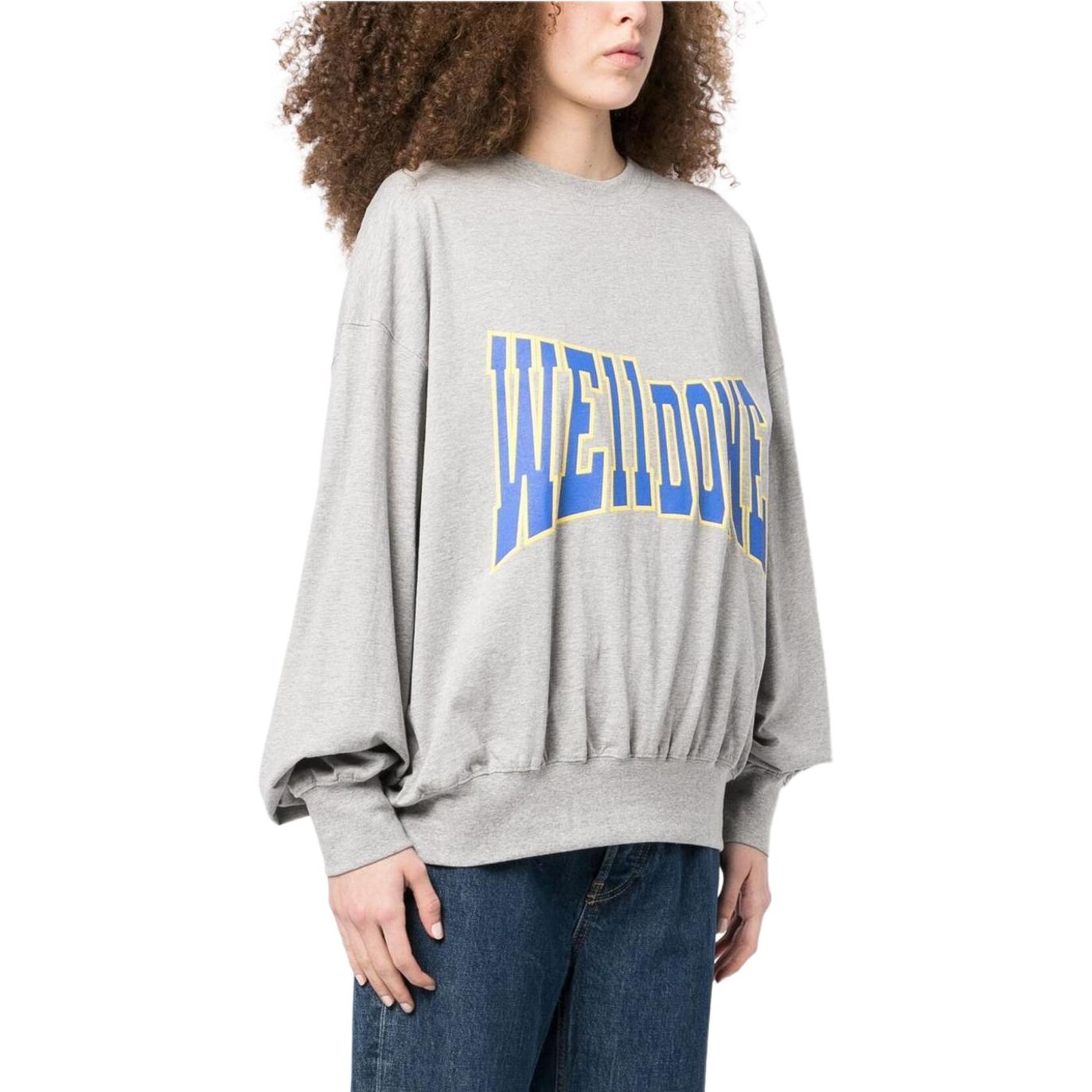 Purchase WE11DONE 不对称logo印花长袖卫衣 男女同款 浅灰色 WD-TS3-22-799-U-MG