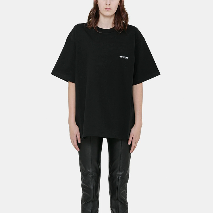 WE11DONE Back Movie Graffiti Print Unisex Black T-Shirt. WD-TP5-19-900-BK 圖 4