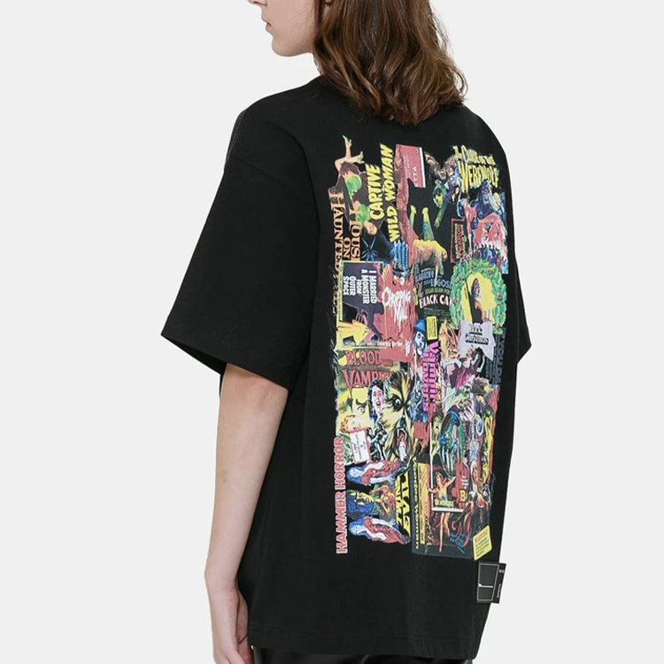WE11DONE Back Movie Graffiti Print Unisex Black T-Shirt. WD-TP5-19-900-BK 圖 5