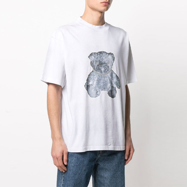 Details for WE11DONE 熊熊項鍊反光圖案中性短袖T恤 WD-TT9-20-117-U-WH