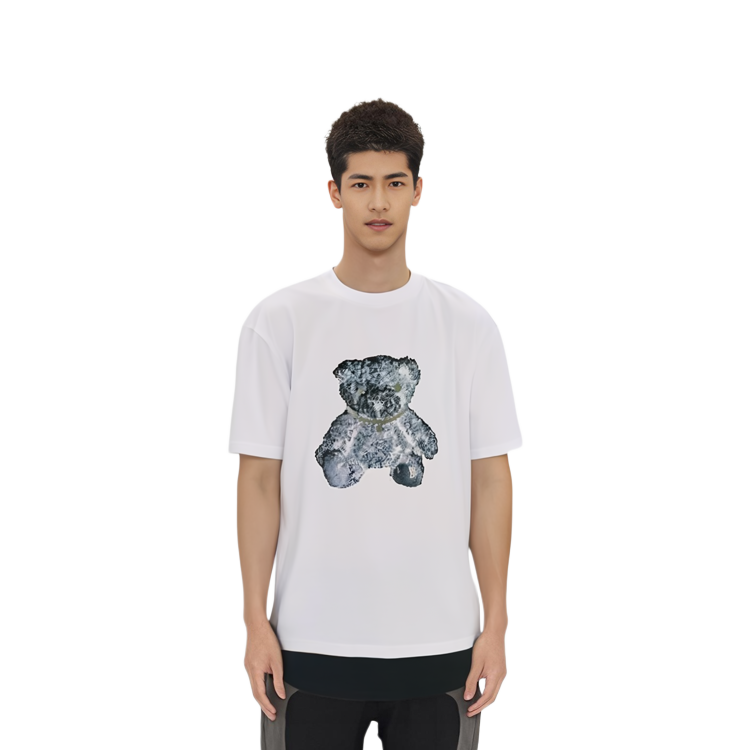 Sizing WE11DONE 熊熊項鍊反光圖案中性短袖T恤 WD-TT9-20-117-U-WH