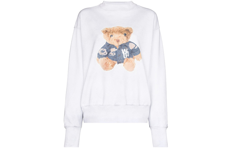WE11DONE Bear Print Crewneck Unisex Long Sleeve Sweatshirt White. WD-TS9-20-130-U-WH 圖 2