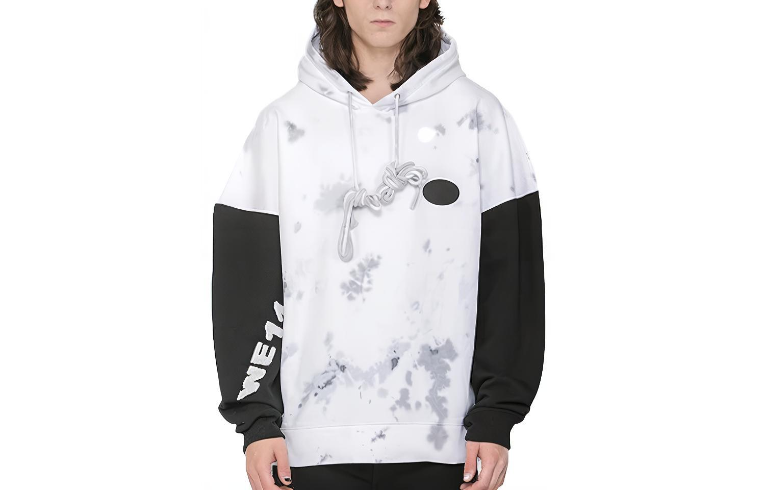 WE11DONE Black & White Tie-Dye Logo Sweatshirt Unisex - White WD-TH9-20-128-U-WH