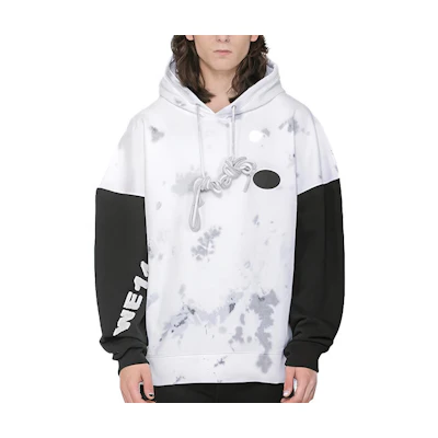 WE11DONE Black & White Tie-Dye Logo Sweatshirt Unisex - White WD-TH9-20-128-U-WH