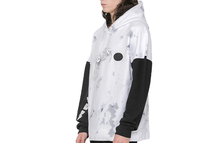 WE11DONE Black & White Tie-Dye Logo Sweatshirt Unisex - White WD-TH9-20-128-U-WH 圖 4