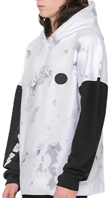 WE11DONE Black & White Tie-Dye Logo Sweatshirt Unisex - White WD-TH9-20-128-U-WH Shop WE11DONE Black & White Tie-Dye Logo Sweatshirt Unisex - White WD-TH9-20-128-U-WH