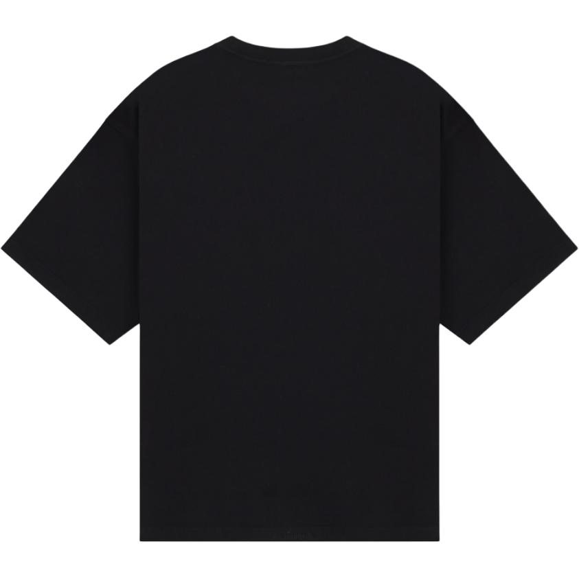 WE11DONE Black Cartoon Graphic Oversized Embroidered Unisex T-Shirt. WD-TT0-25-744-U-BK 圖 3