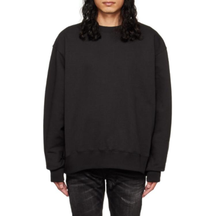 WE11DONE Black Crewneck Pullover Sweatshirt WD-TS3-22-747-U-BK