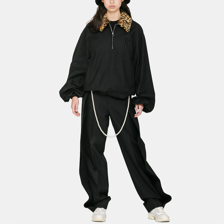 Lookbook WE11DONE Black Faux Fur Collar Parka Jacket Unisex WD-JP9-20-058-U-BLACK