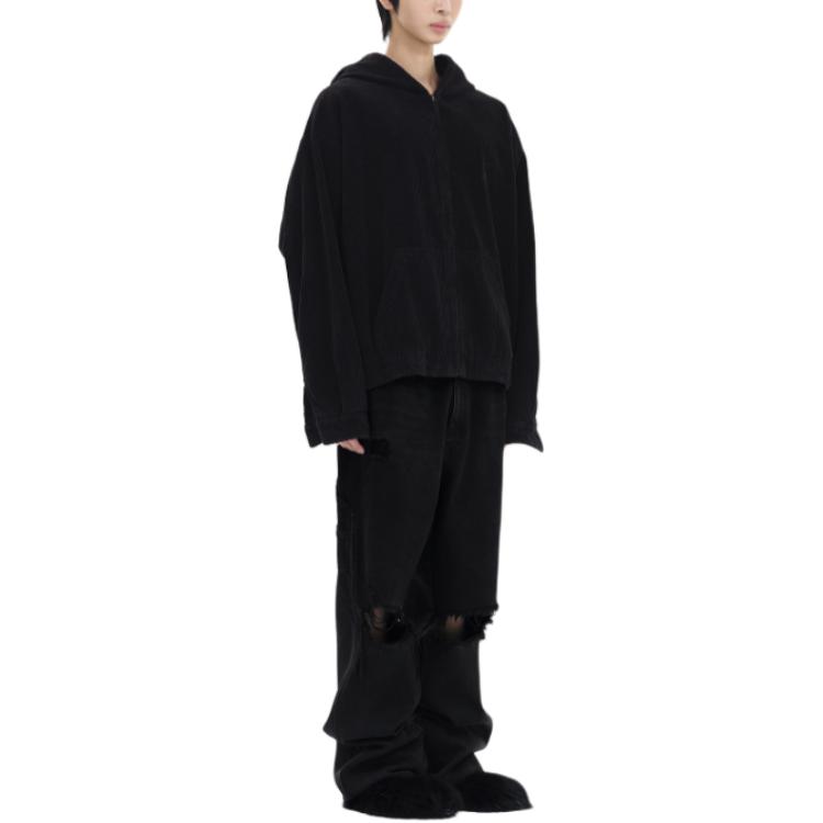 WE11DONE Black Hoodie Zip-Up Jacket with Logo Embroidery WD-JP2-24-083-M-BK 圖 6