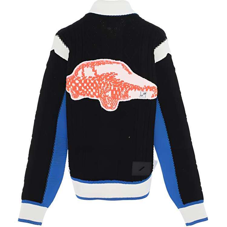 WE11DONE Black Logo Jacquard Contrast Jacket Unisex WD-KJ1-21-627-U-BL 圖 3