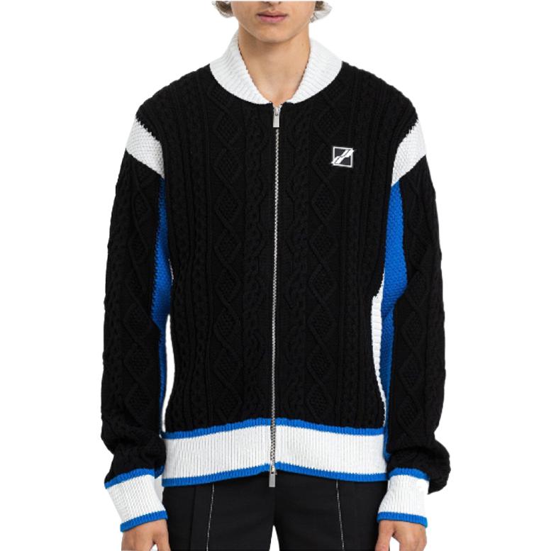 WE11DONE Black Logo Jacquard Contrast Jacket Unisex WD-KJ1-21-627-U-BL 圖 4