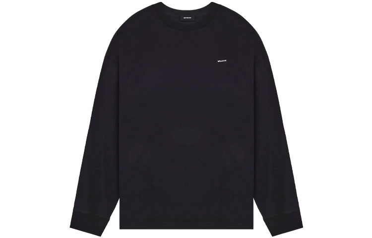 WE11DONE Black Long Sleeve Tee with Metal Logo and Back Print Unisex. WD-TT1-22-703-U-BK 圖 2
