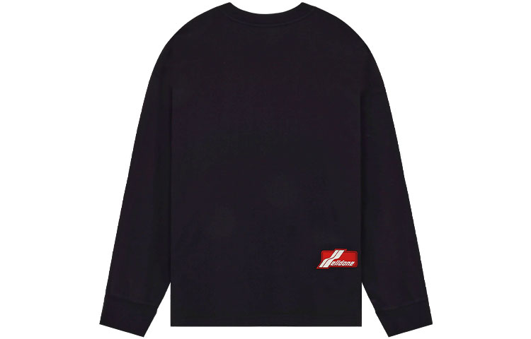 WE11DONE Black Long Sleeve Tee with Metal Logo and Back Print Unisex. WD-TT1-22-703-U-BK 圖 3