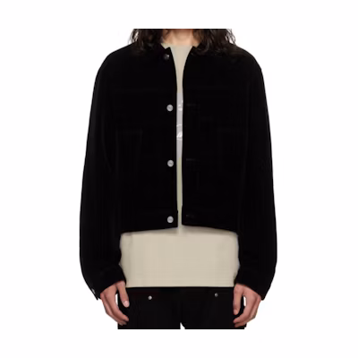 WE11DONE Black Single-Breasted Baseball Collar Jacket WD-JK3-23-041-M-BK