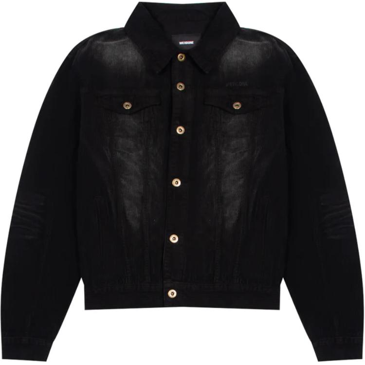 WE11DONE Black Single-Breasted Slim-Fit Jacket with Turn-Down Collar WD-JK2-24-082-U-BK