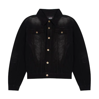 WE11DONE Black Single-Breasted Slim-Fit Jacket with Turn-Down Collar WD-JK2-24-082-U-BK