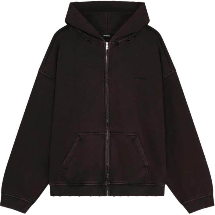 WE11DONE Black Solid Full-Zip Hoodie Jacket WD-TJ2-24-846-U-BK