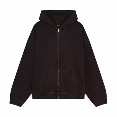 WE11DONE Black Solid Full-Zip Hoodie Jacket WD-TJ2-24-846-U-BK