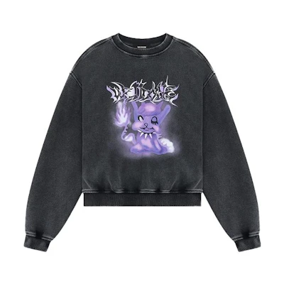 WE11DONE Black Unisex Printed Logo Crewneck Pullover Sweatshirt Long Sleeve WD-TS3-23-804-U