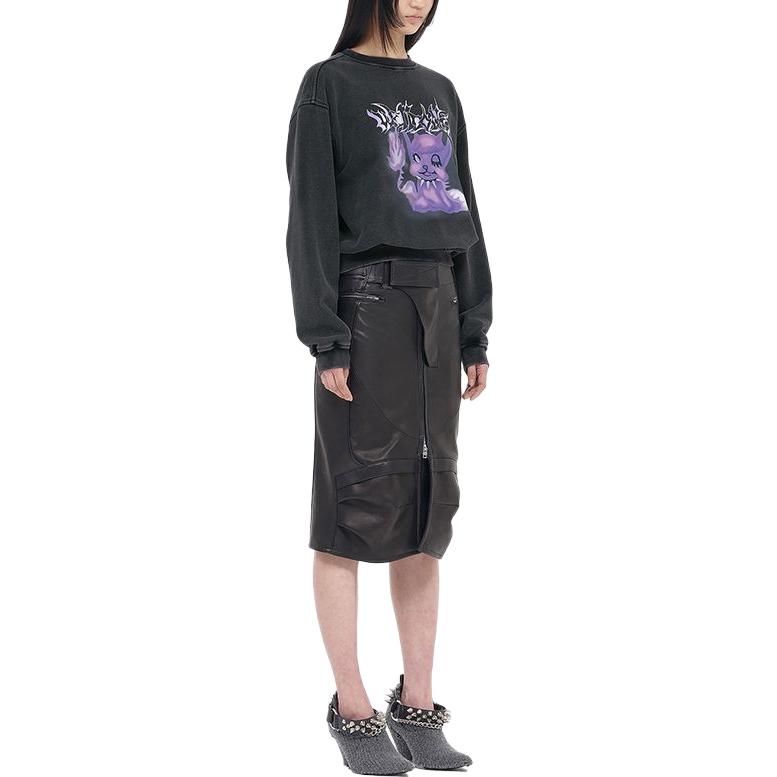 Purchase WE11DONE 黑色中性印花Logo圓領長袖套頭衫 WD-TS3-23-804-U