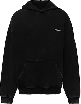 WE11DONE 블랙 워시드 로고 프린트 풀오버 후디 롱슬리브. WD-TH2-24-809-U-BK Order WE11DONE 블랙 워시드 로고 프린트 풀오버 후디 롱슬리브. WD-TH2-24-809-U-BK